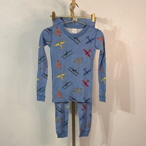 Hanna Andersson - Light Blue Organic Cotton airplane PJs - kids Size 10